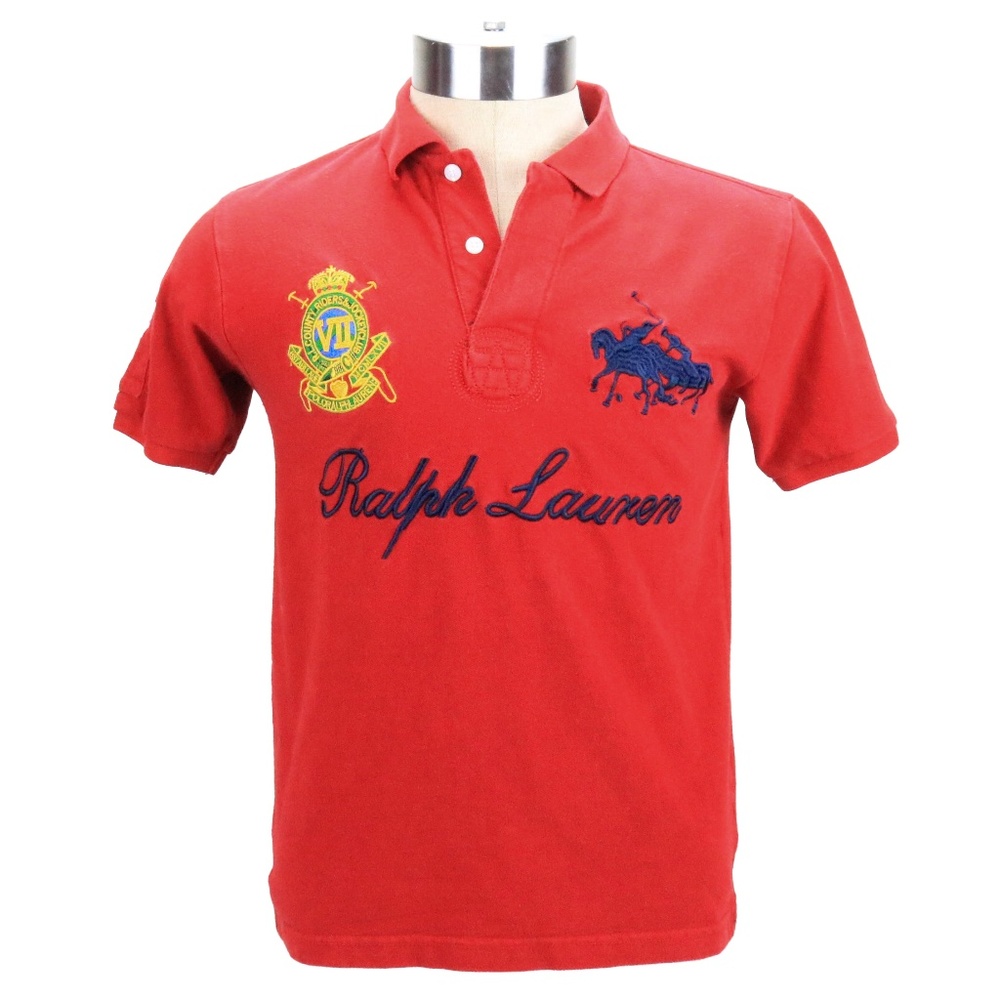 RALPH LAUREN Medium County Riders & Jockey Club Blue Polo Shirt